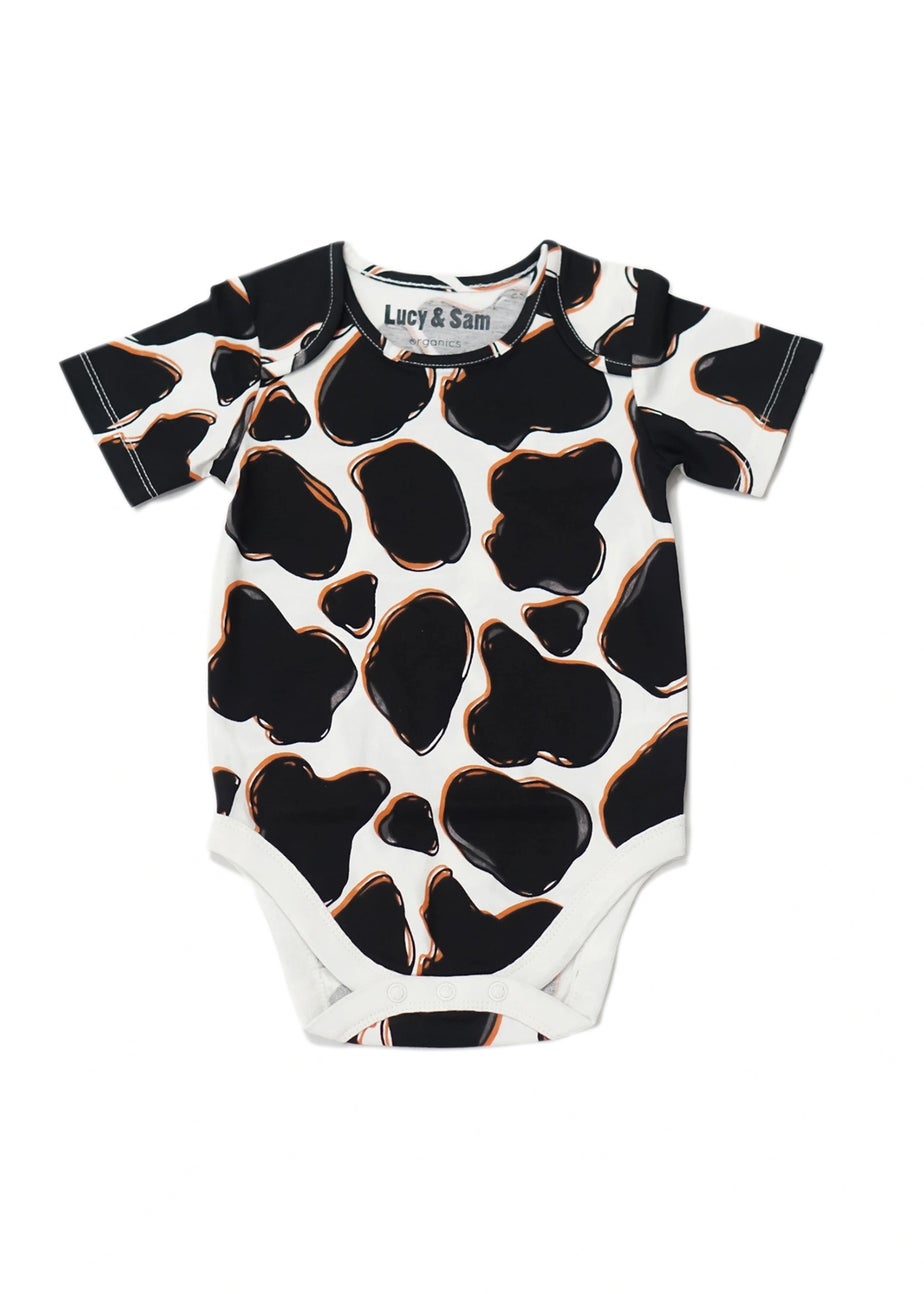 Lucy & Sam Black Cow 2 Pack Bodysuit (0 to 24 Months)