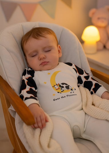 Lucy & Sam Offwhite Over The Moon Playsuit  ( 0 to 24 Months)