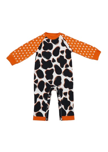 Lucy & Sam Offwhite Cow Playsuit ( 0 to 24 Months)