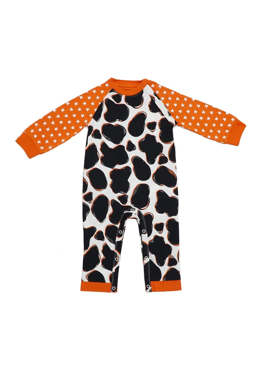 Lucy & Sam Offwhite Cow Playsuit ( 0 to 24 Months)