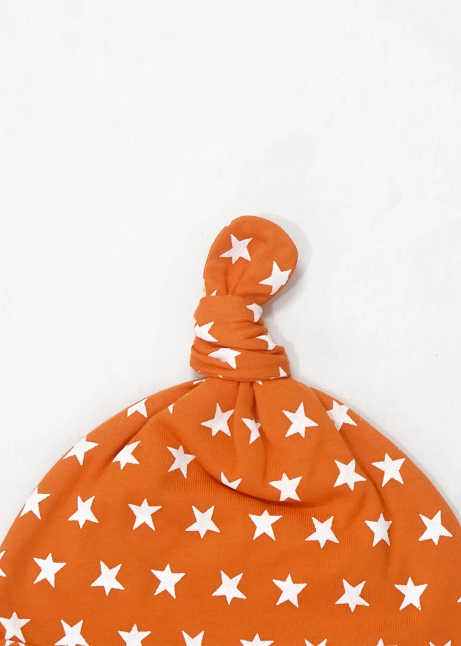 Lucy & Sam Orange Star Tie Up Hat (0 to 18 Months)