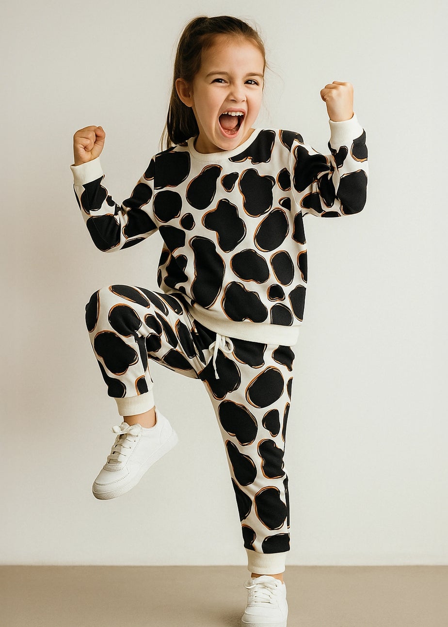 Lucy & Sam Black Cow Crew Sweat (9 Months to 6 Years)