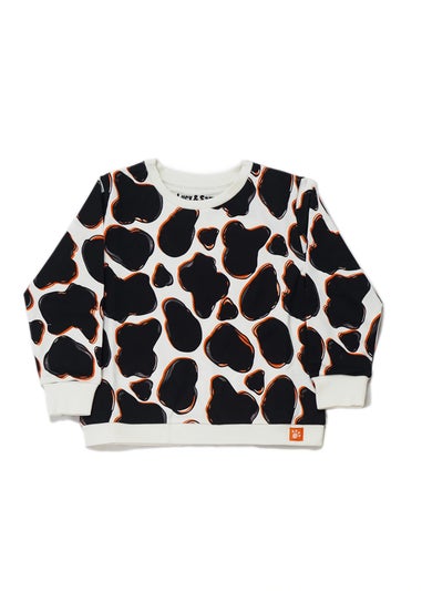 Lucy & Sam Black Cow Crew Sweat (9 Months to 6 Years)