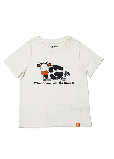 Lucy & Sam Cream Mooing Around Short Sleeve Tee (6 Months to 6 Years)