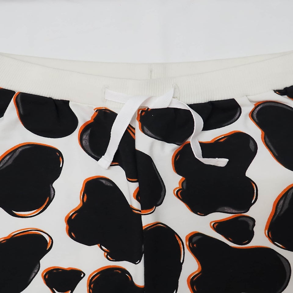 Lucy & Sam Black Cow Harem Jogger (9 Months to 6 Years)