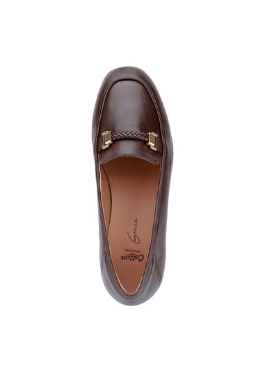 Cotton Traders Chocolate Grace Leather Loafers