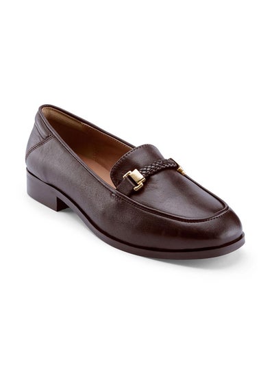 Cotton Traders Chocolate Grace Leather Loafers