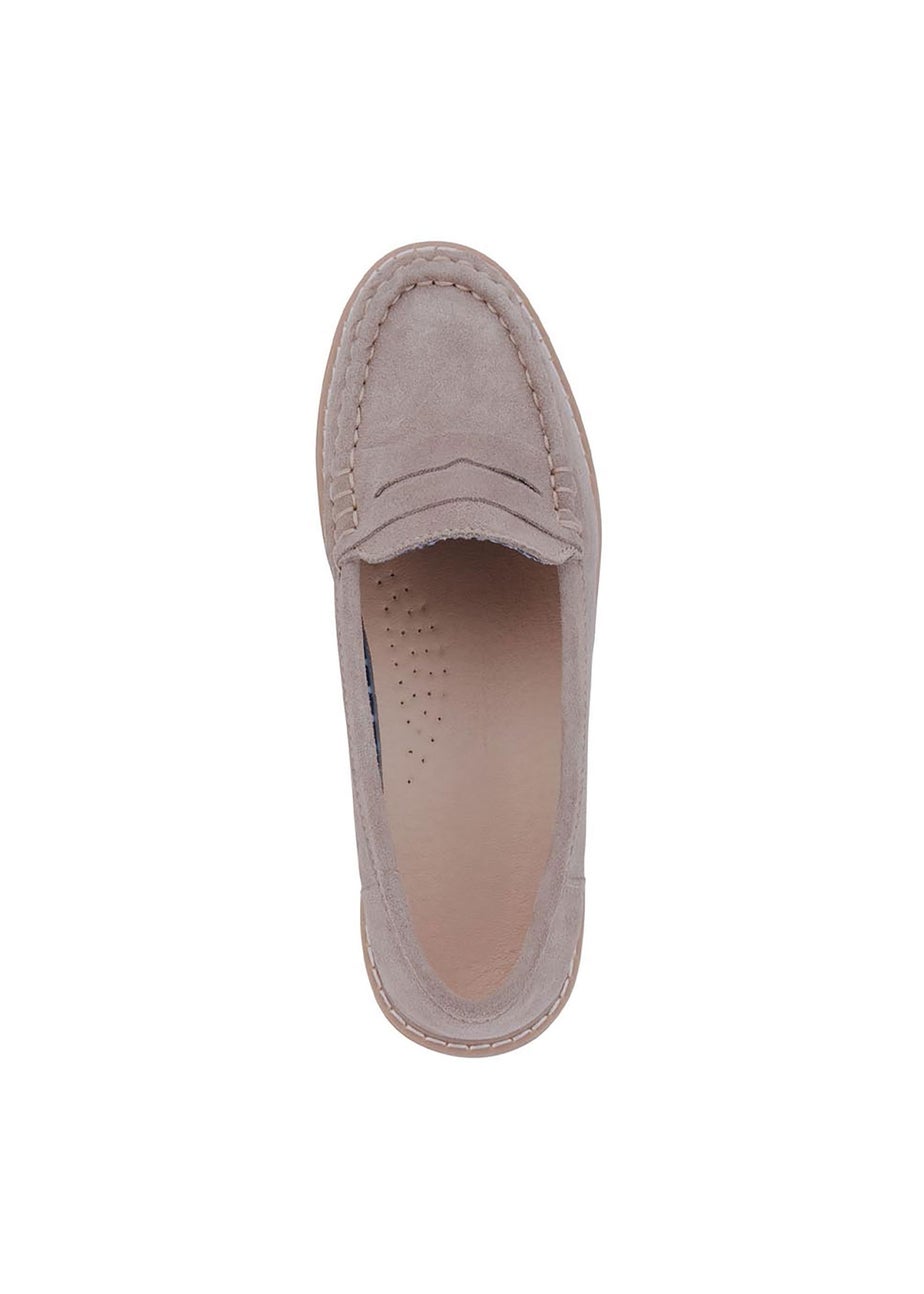 Cotton Traders Taupe Suede Loafers