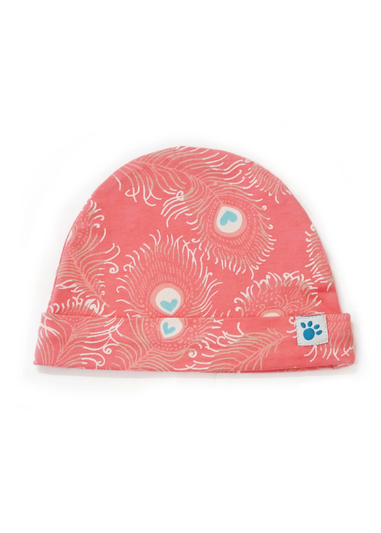Lucy & Sam Pink Peacock Cosy Hat (0 to 18 Months)