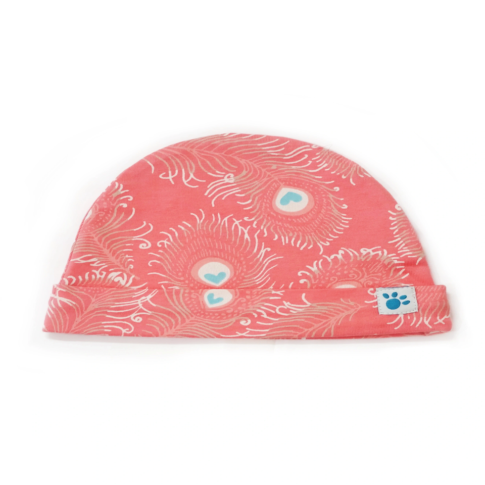 Lucy & Sam Pink Peacock Cosy Hat (0 to 18 Months)