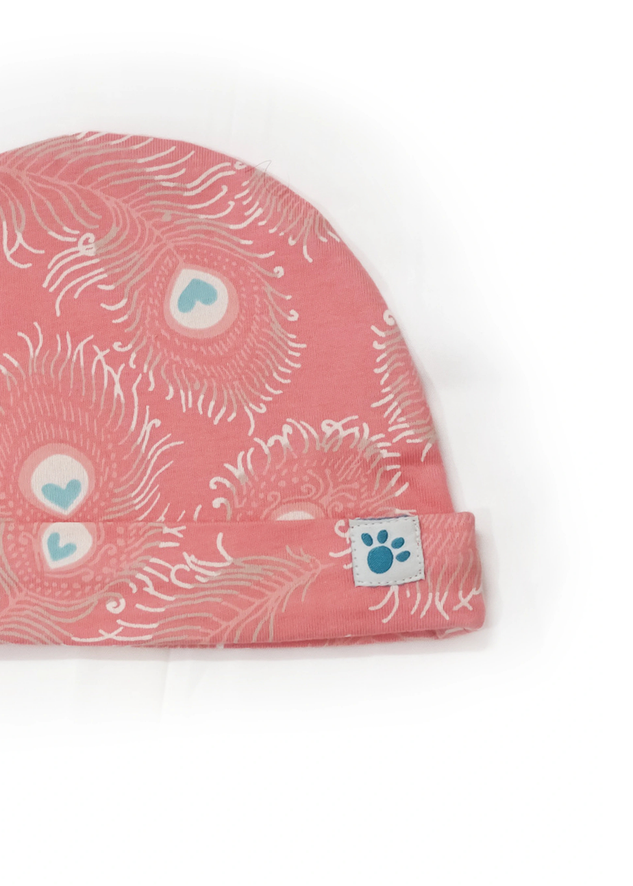 Lucy & Sam Pink Peacock Cosy Hat (0 to 18 Months)