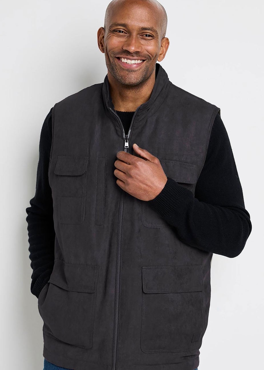 Cotton Traders Washed Charcoal Guinness Reversible Gilet