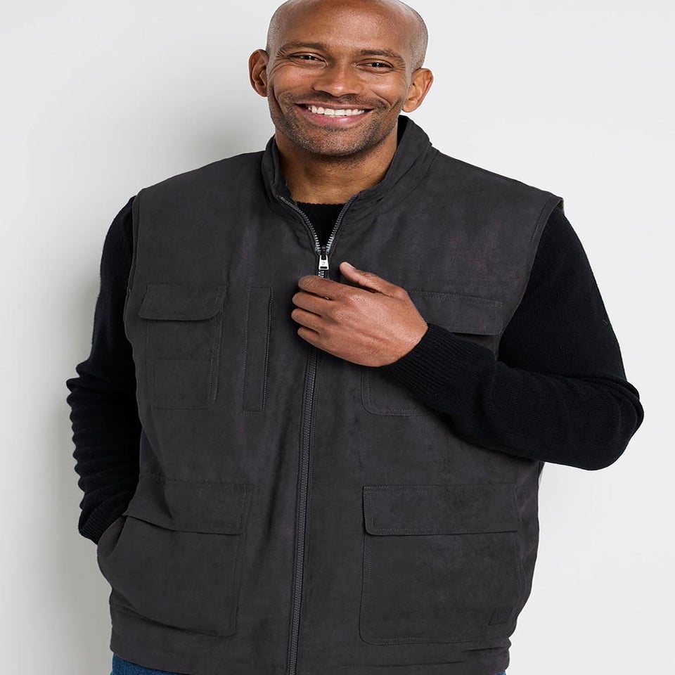 Cotton Traders Washed Charcoal Guinness Reversible Gilet