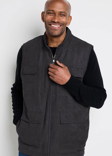 Cotton Traders Washed Charcoal Guinness Reversible Gilet