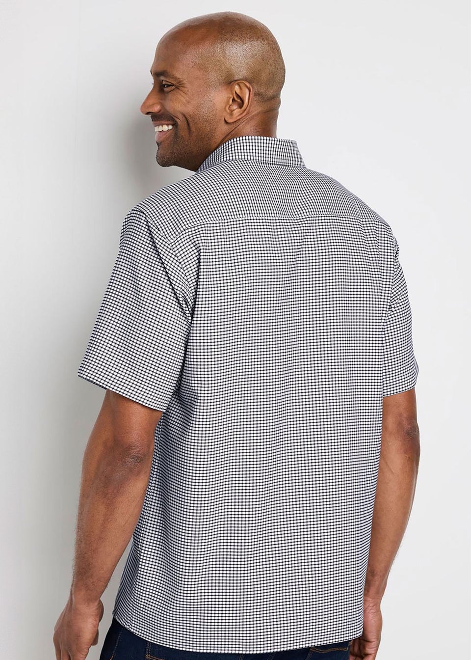 Cotton Traders Deep Fern Signature Short Sleeve Soft Touch Gingham Shirt