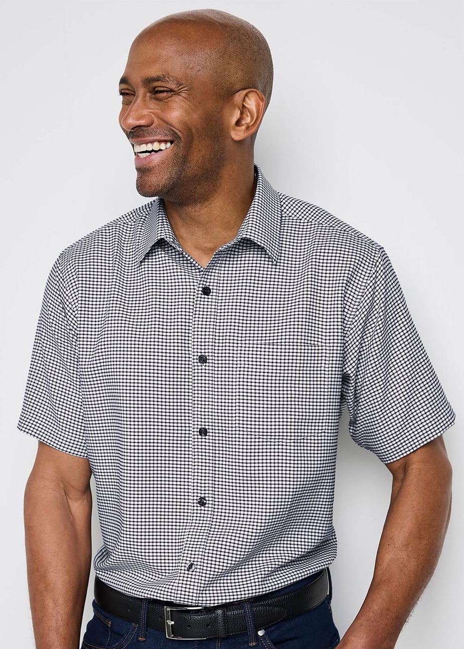 Cotton Traders Deep Fern Signature Short Sleeve Soft Touch Gingham Shirt