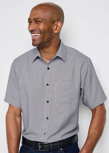 Cotton Traders Deep Fern Signature Short Sleeve Soft Touch Gingham Shirt