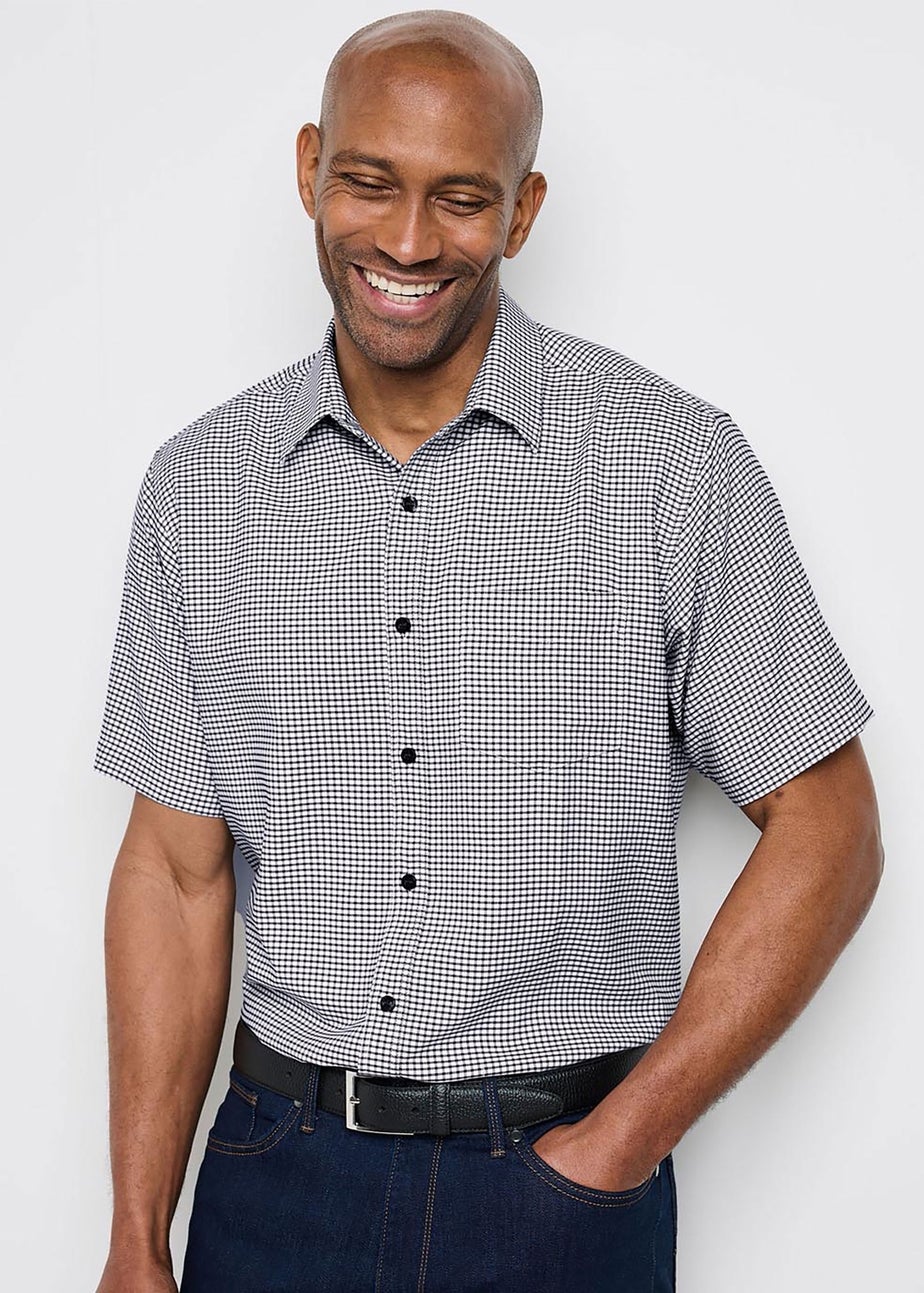 Cotton Traders Deep Fern Signature Short Sleeve Soft Touch Gingham Shirt