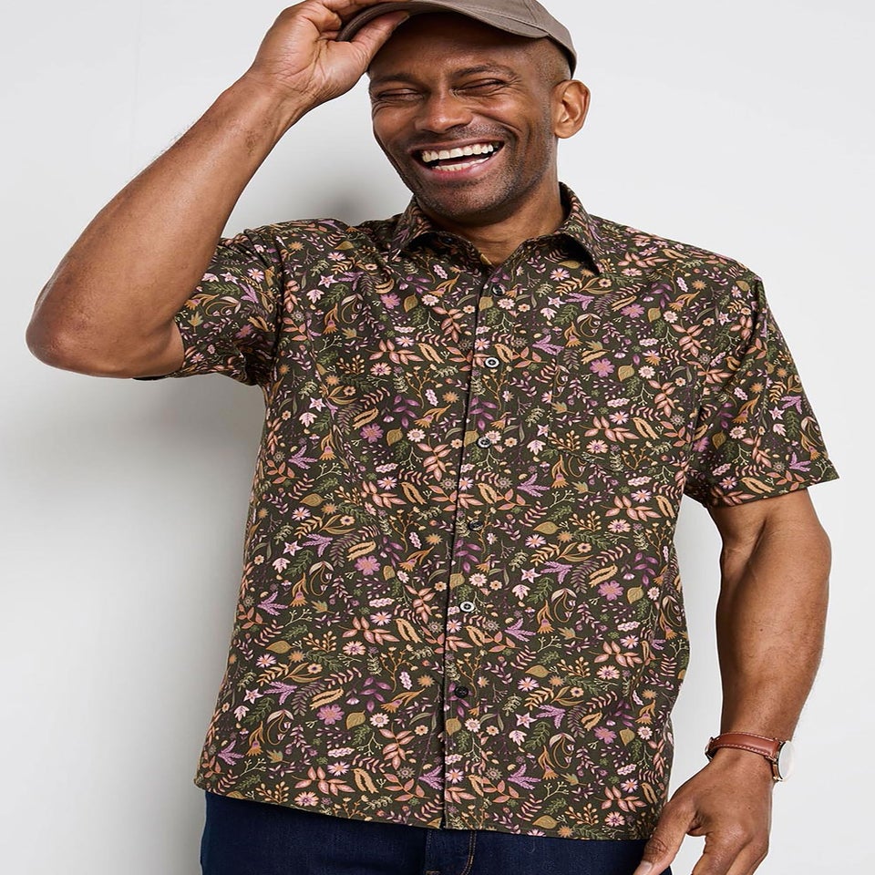 Cotton Traders Deep Fern Signature Short Sleeve Soft Touch Floral Print Shirt