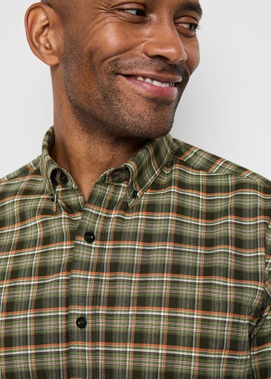 Cotton Traders Deep Fern Signature Short Sleeve Oxford Check Shirt