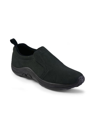 Cotton Traders Black Casual Suede Slip On Shoes (Ladies)