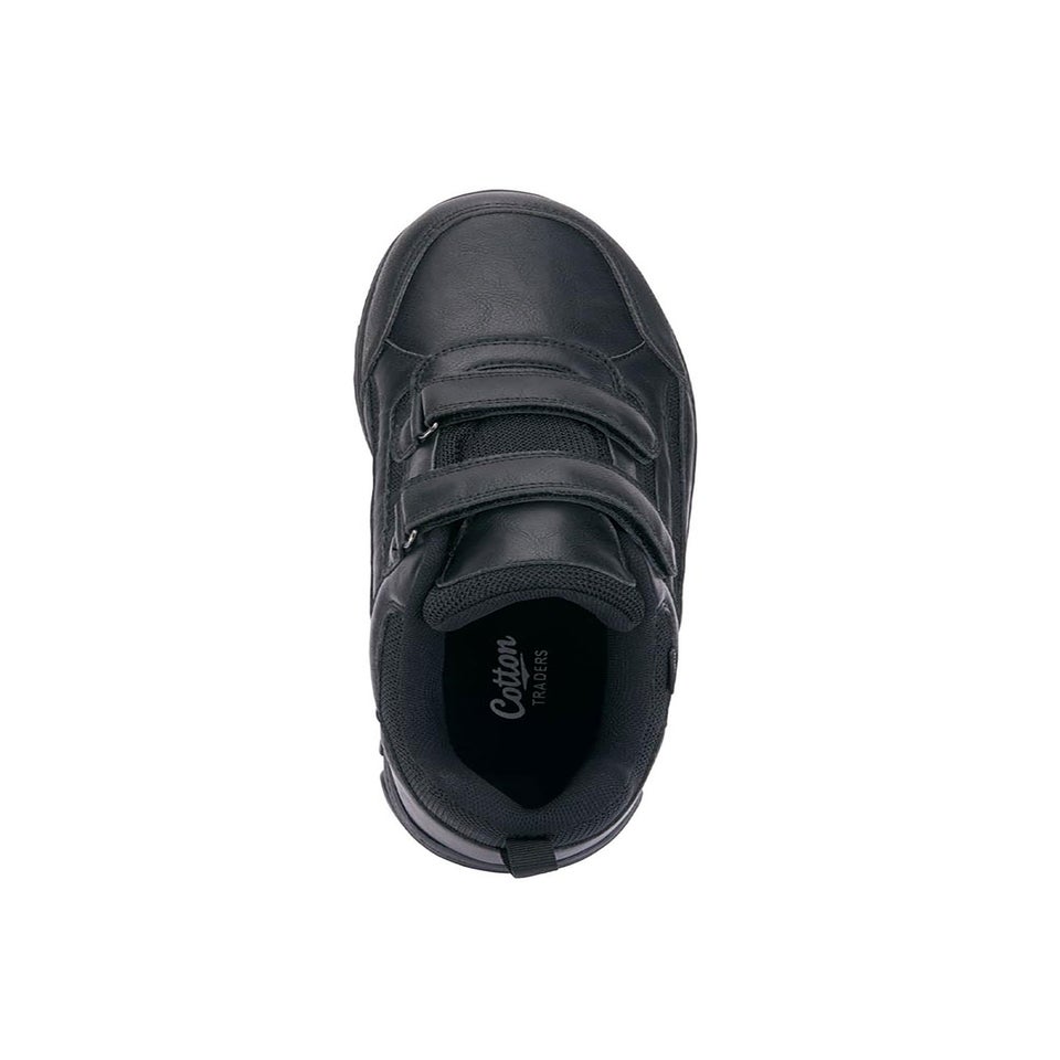 Cotton Traders Black Waterproof Adjustable Walking Shoes