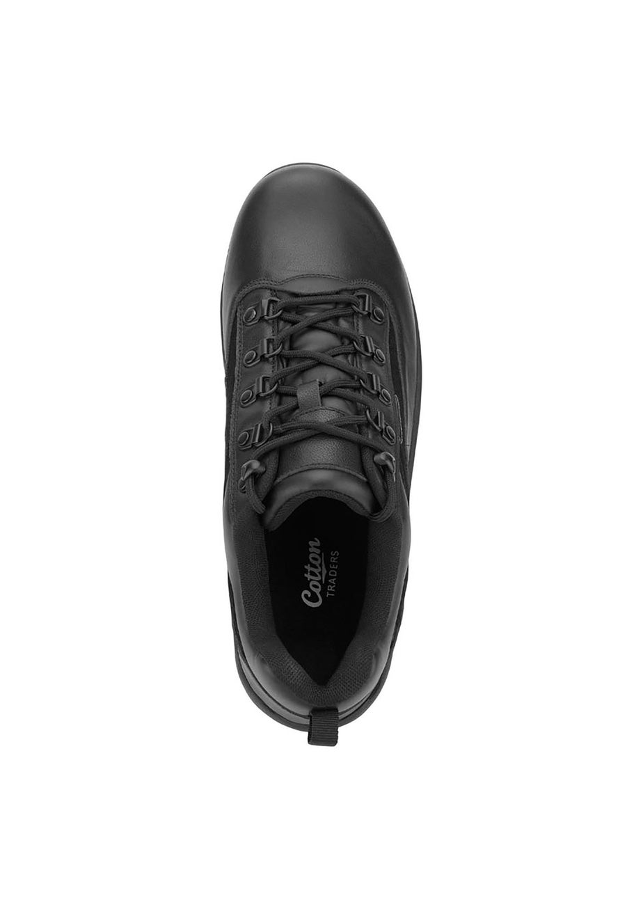 Cotton Traders Black Waterproof Leather Shoes