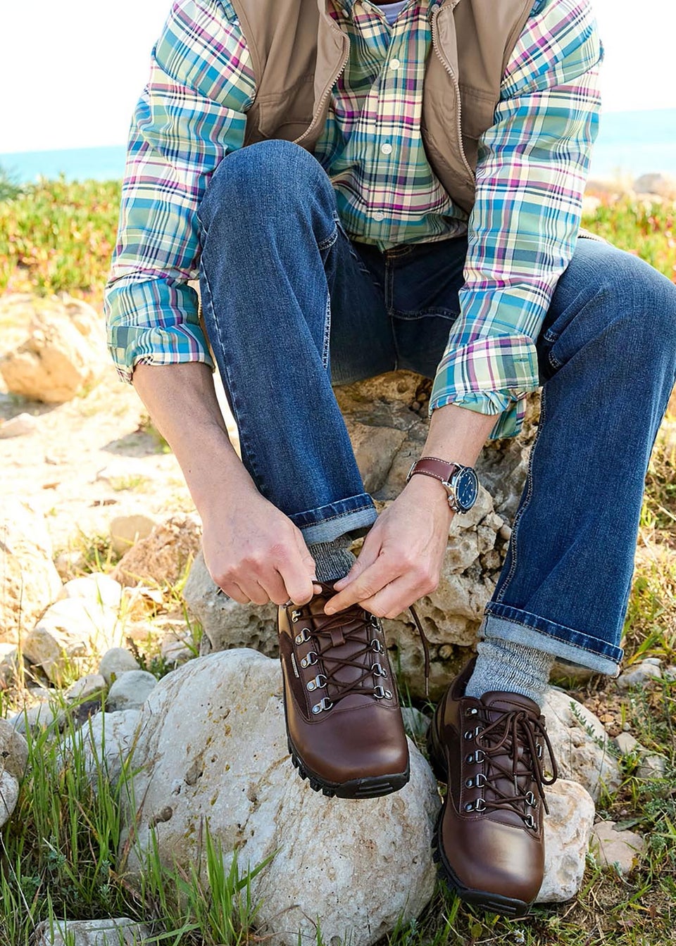 Cotton Traders Chocolate Waterproof Leather Shoes