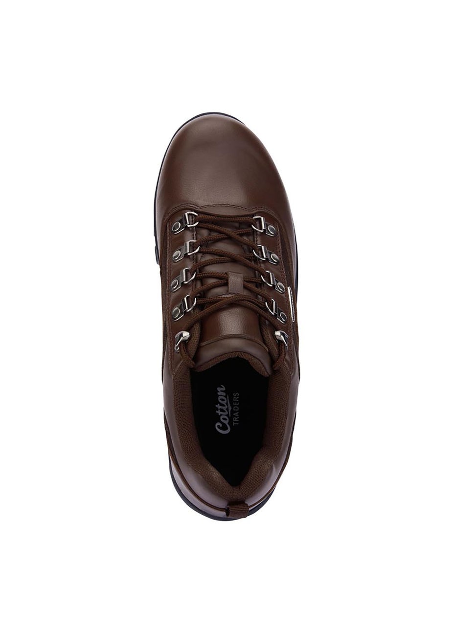 Cotton Traders Chocolate Waterproof Leather Shoes