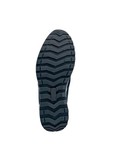 Cotton Traders Navy Leather Leisure Flex Trainers