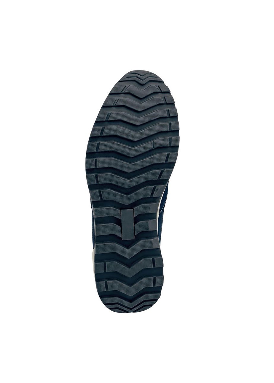 Cotton Traders Navy Leather Leisure Flex Trainers