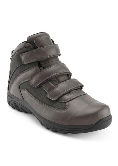 Cotton Traders Washed Charcoal Waterproof Adjustable Walking Boots