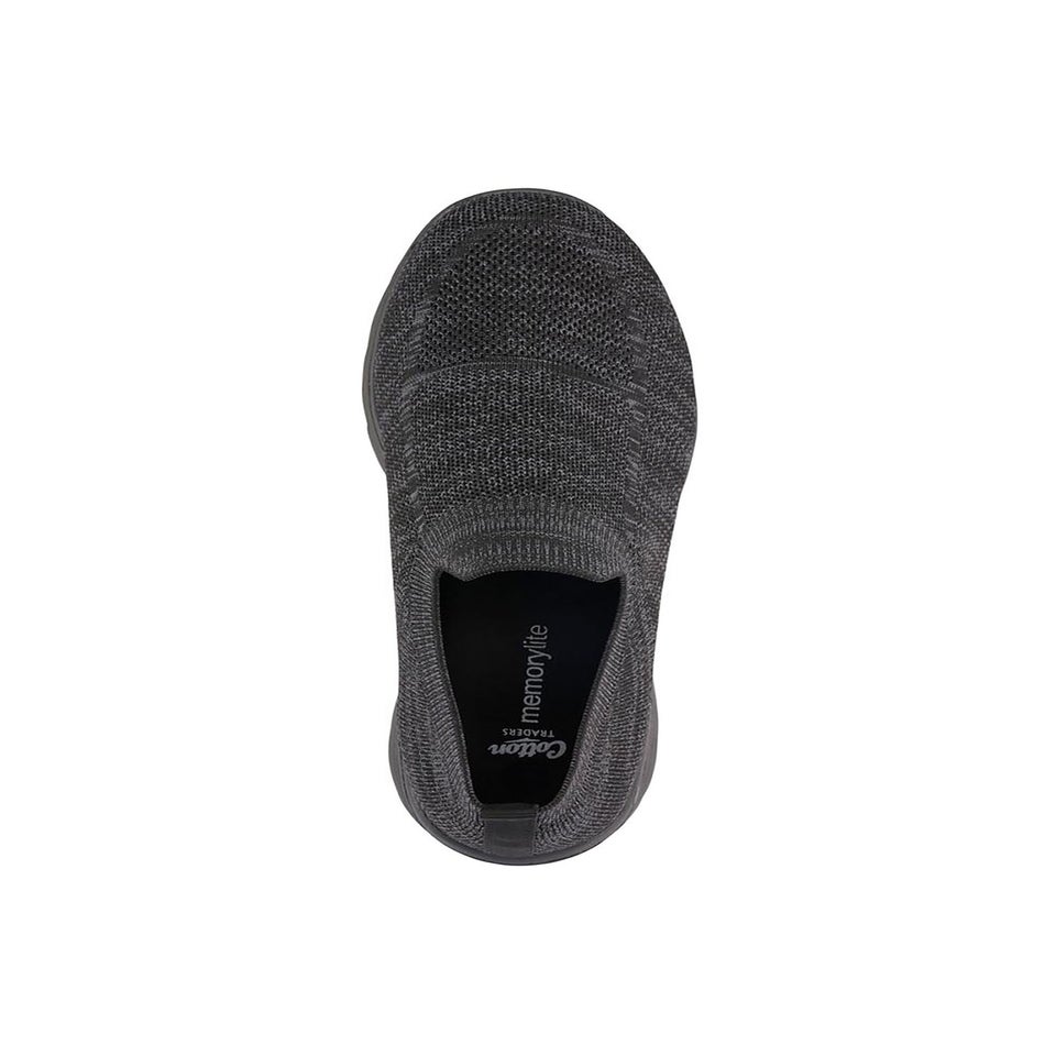 Cotton Traders Black Memorylite Slip On Trainers