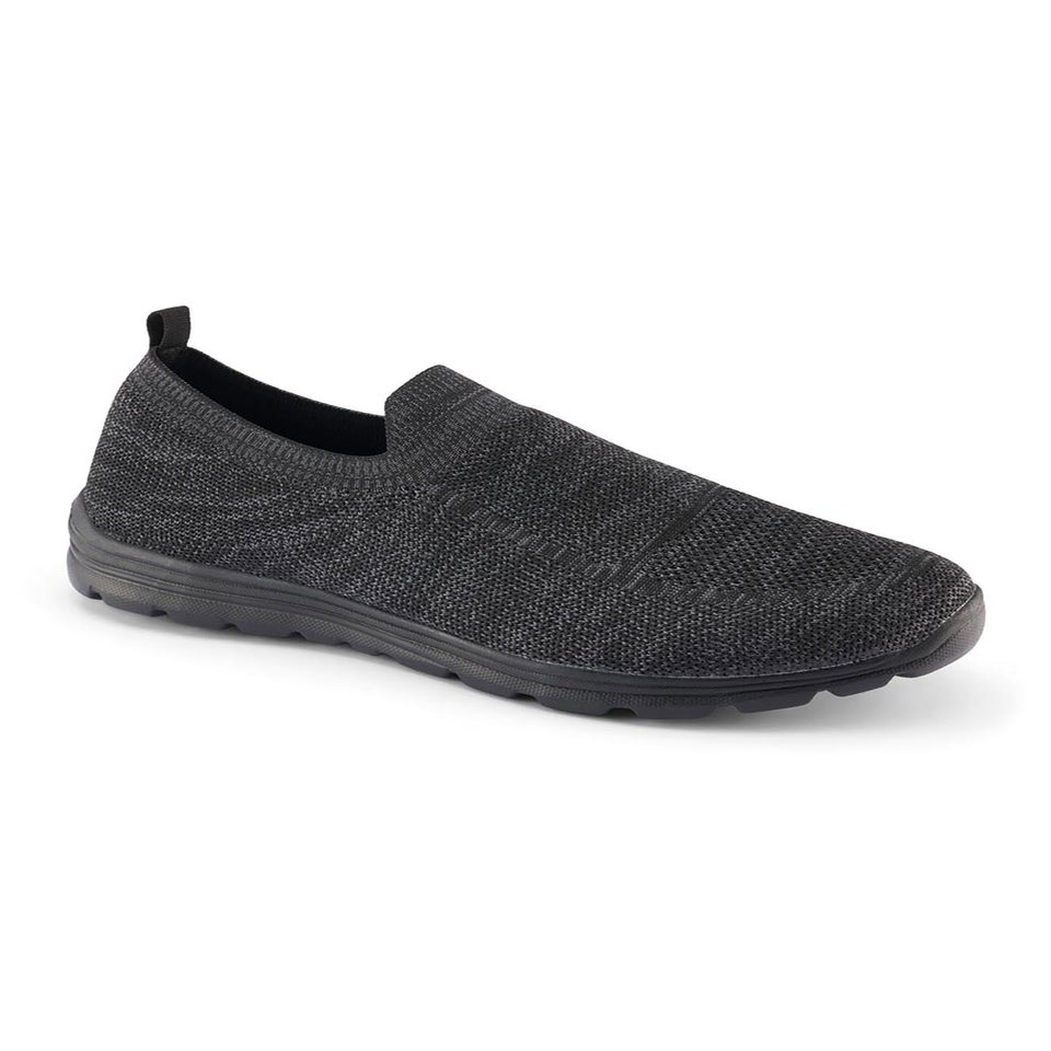 Cotton Traders Black Memorylite Slip On Trainers