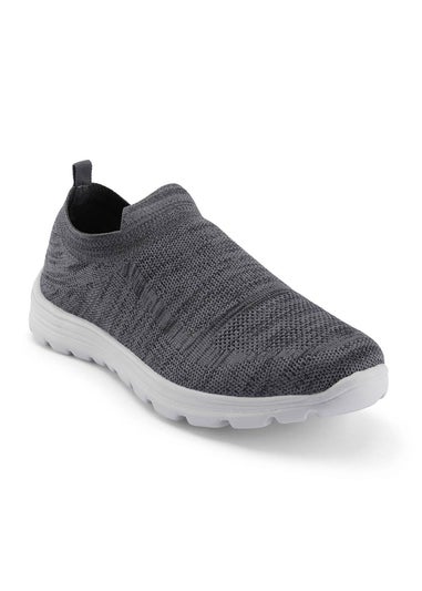 Cotton Traders Grey Memorylite Slip On Trainers