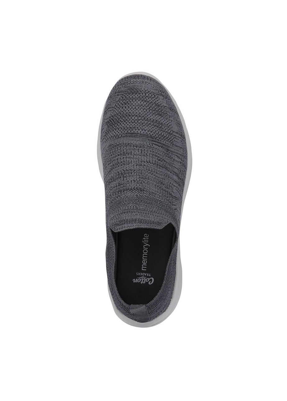 Cotton Traders Grey Memorylite Slip On Trainers
