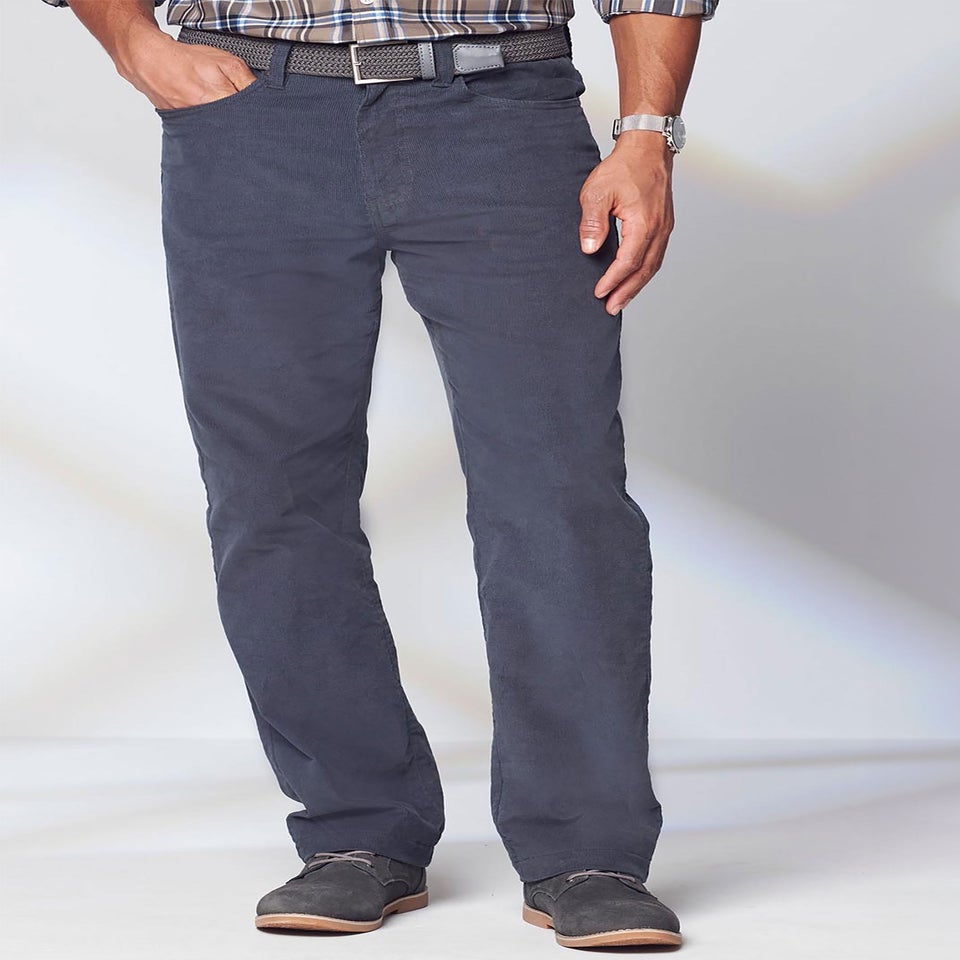 Cotton Traders Blue Grey Stretch Cord Jeans