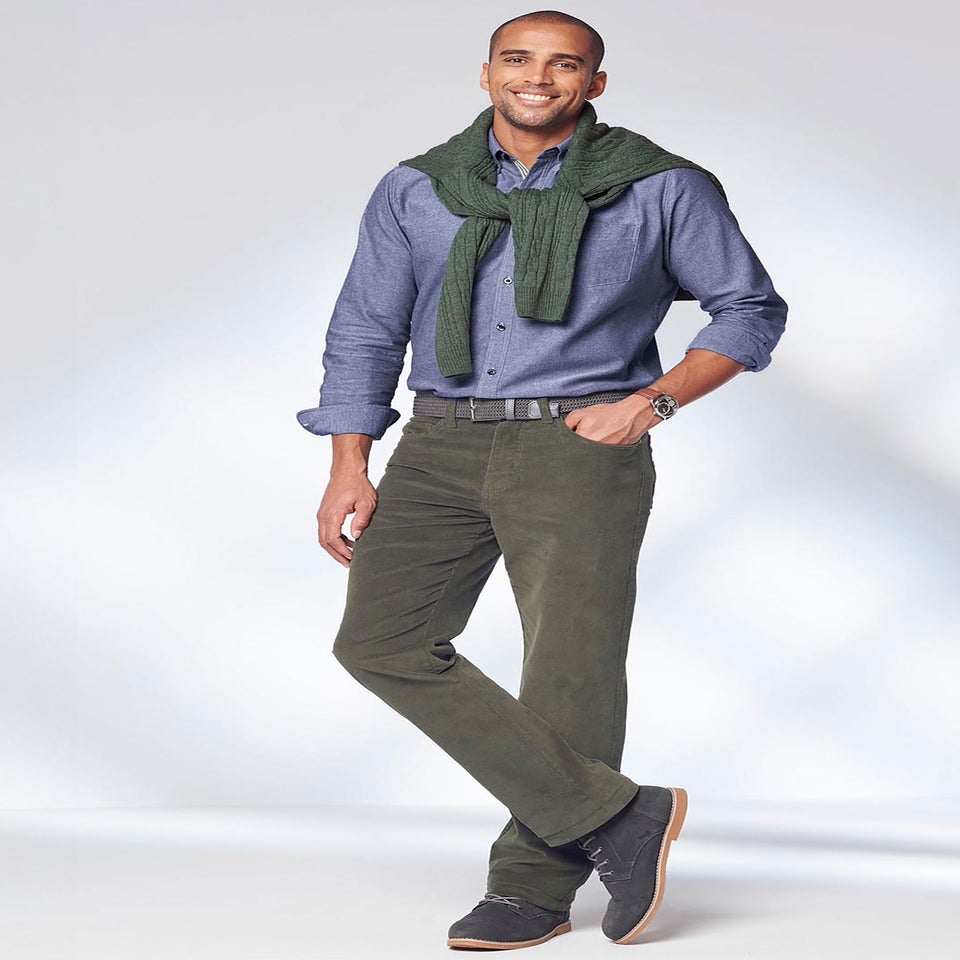 Cotton Traders Dark Thyme Stretch Cord Jeans