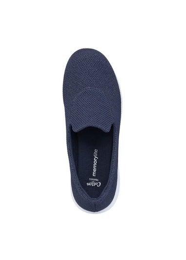 Cotton Traders Navy Memorylite Slip On Trainers