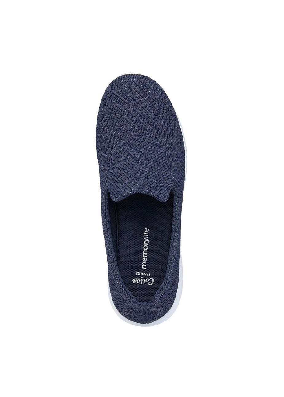Cotton Traders Navy Memorylite Slip On Trainers