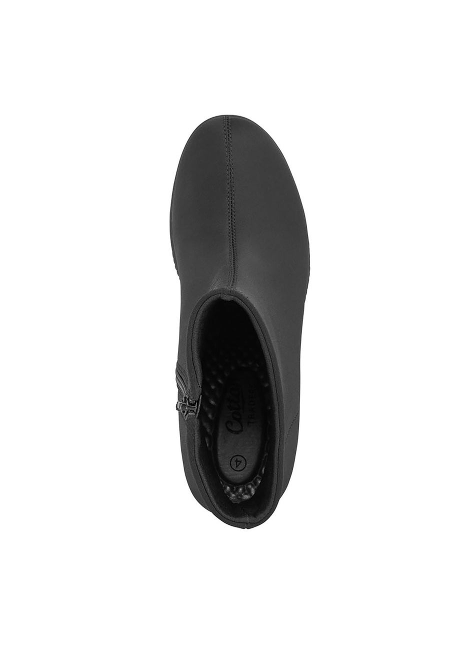 Cotton Traders Black Wedge Sock Boots