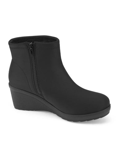 Cotton Traders Black Wedge Sock Boots
