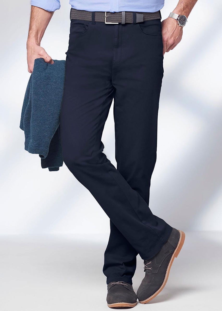 Cotton Traders Atlantic Blue Super Stretchy 5 Pocket Trousers