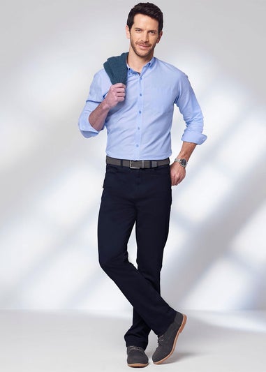 Cotton Traders Atlantic Blue Super Stretchy 5 Pocket Trousers