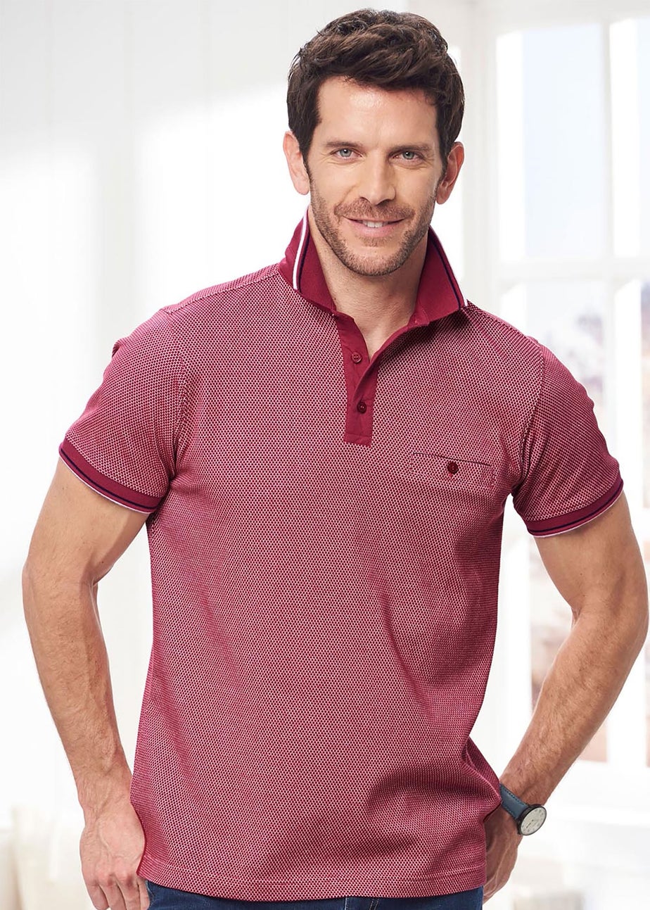 Cotton Traders Sienna Coral Textured Luxury Polo Shirt