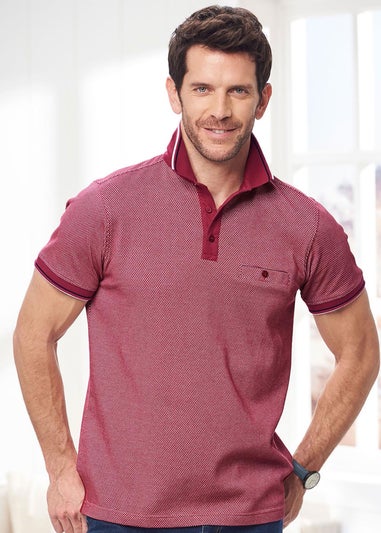 Cotton Traders Sienna Coral Textured Luxury Polo Shirt