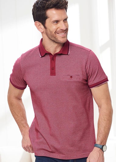 Cotton Traders Sienna Coral Textured Luxury Polo Shirt