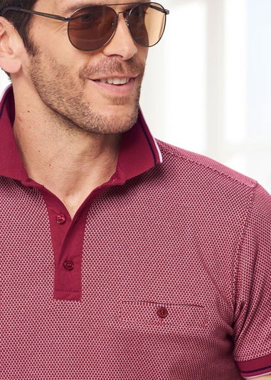 Cotton Traders Sienna Coral Textured Luxury Polo Shirt