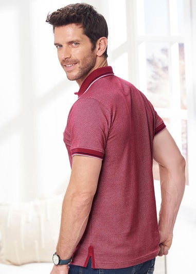 Cotton Traders Sienna Coral Textured Luxury Polo Shirt