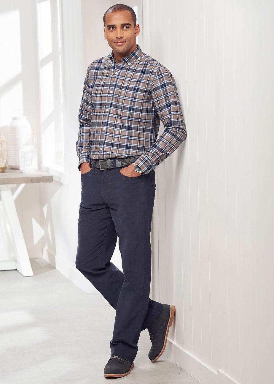 Cotton Traders Bark Long Sleeve Easy Iron Check Shirt